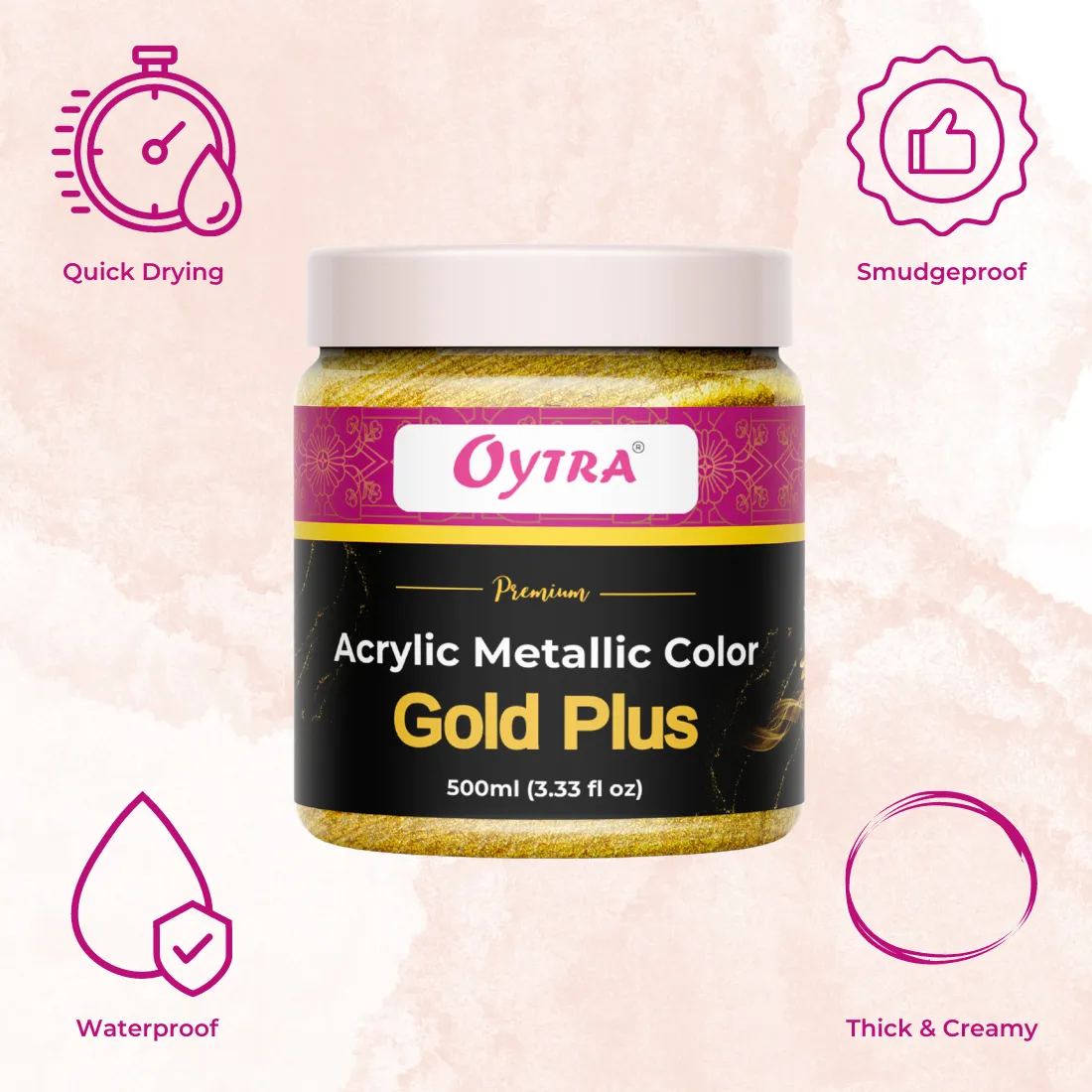 500 ml Metallic Acrylic Color Paint Gold