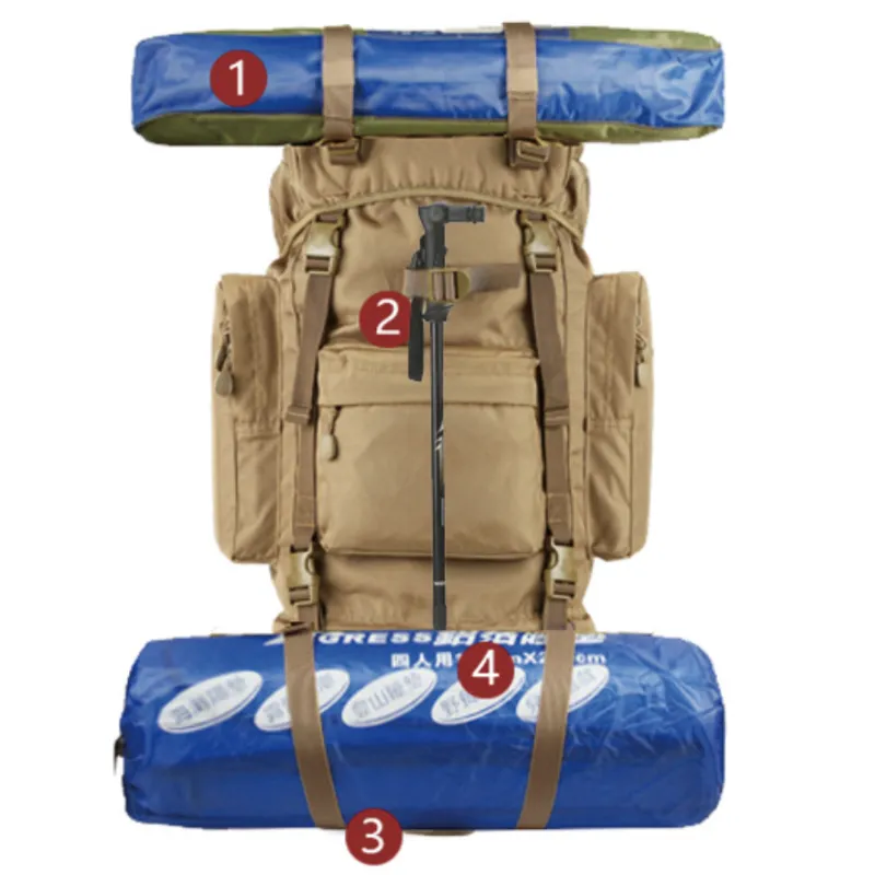 70L Mountaineering Backpack Army Fan Outdoor Camouflage Rucksack