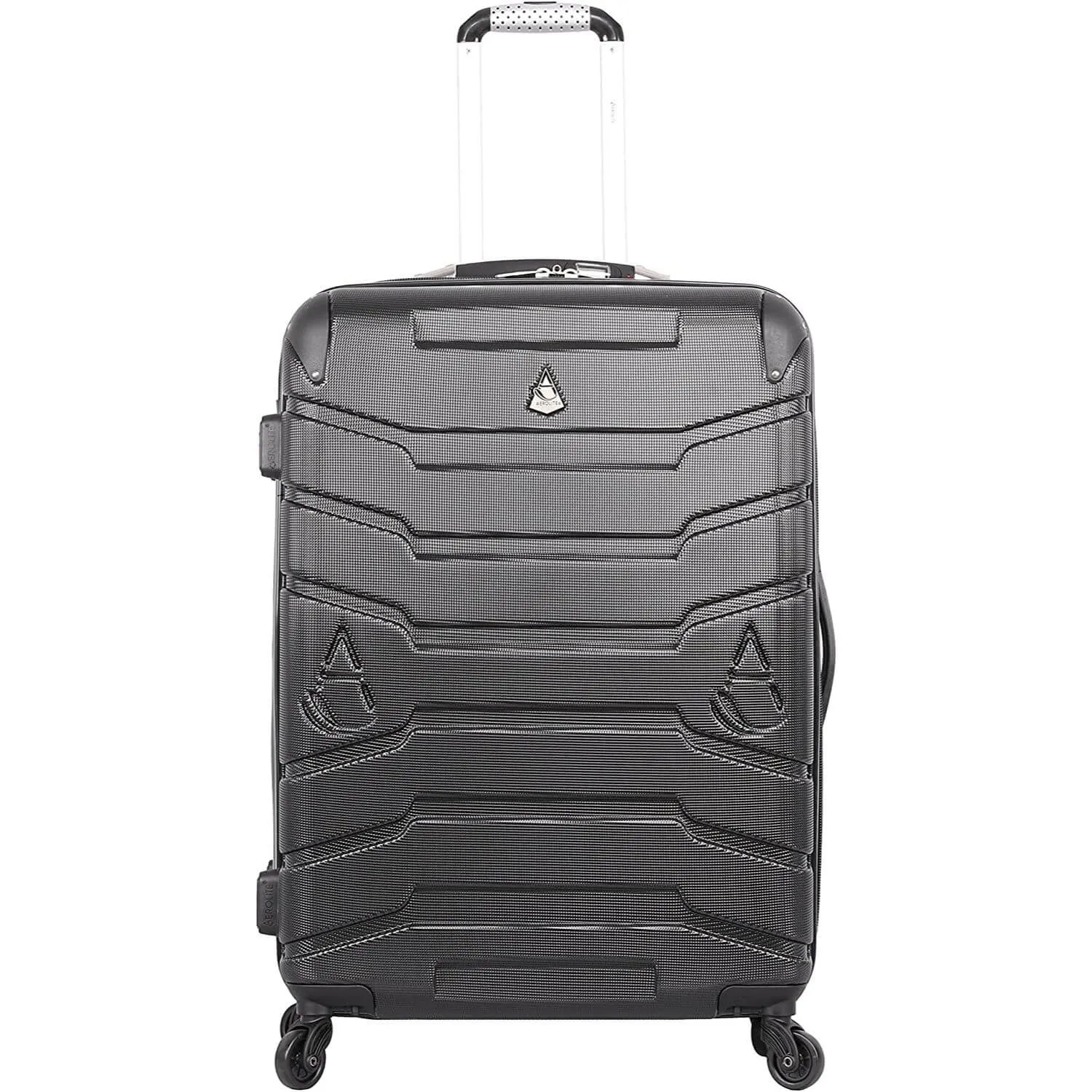 Aerolite Lightweight 4 Wheel ABS Hard Shell Spinner Luggage (21” Cabin , 25” Medium Hold, 29” Large Hold) With inbuilt USB Port (21"), Inbuilt Luggage Scale (25" & 29"), Charcoal