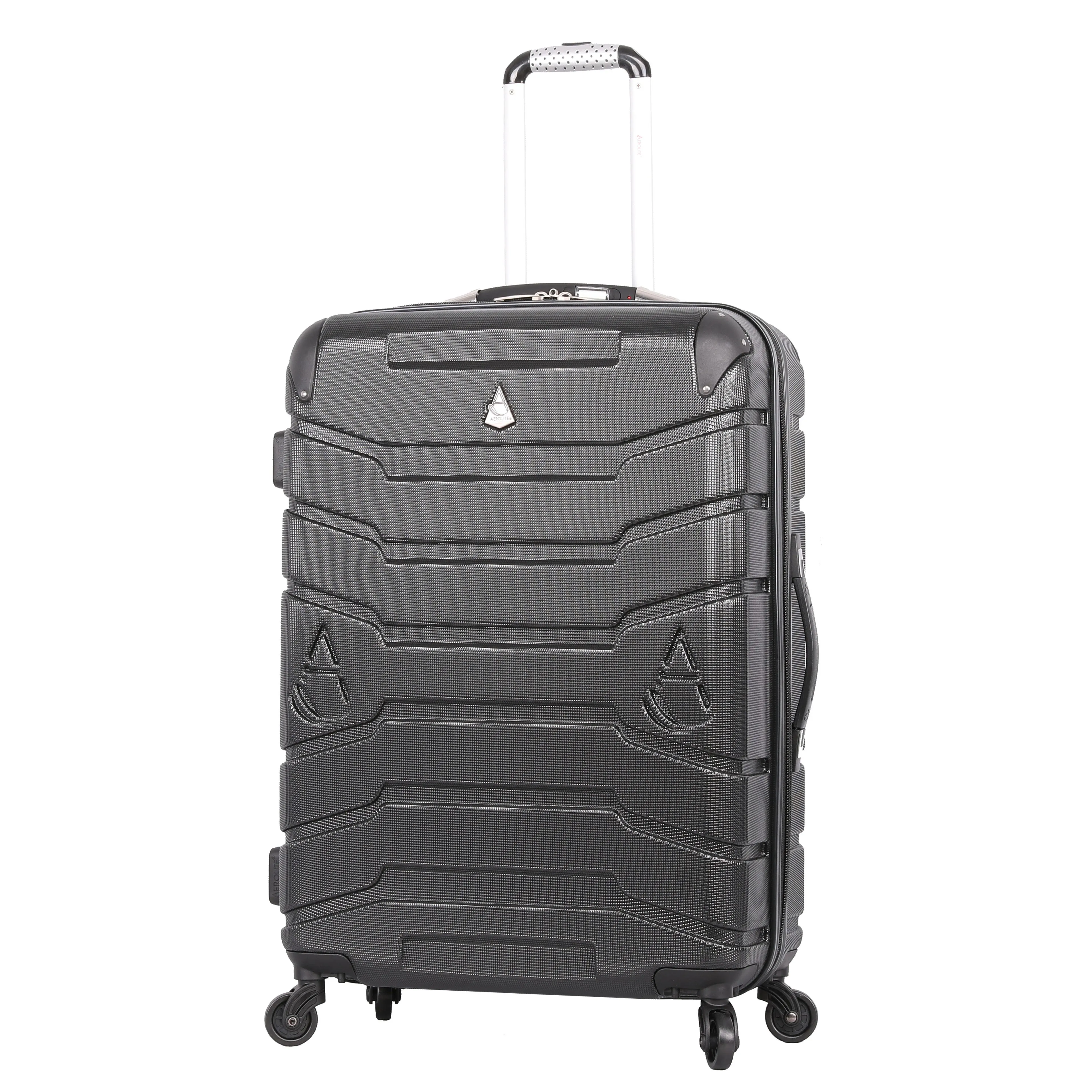 Aerolite Lightweight 4 Wheel ABS Hard Shell Spinner Luggage (21” Cabin , 25” Medium Hold, 29” Large Hold) With inbuilt USB Port (21"), Inbuilt Luggage Scale (25" & 29"), Charcoal