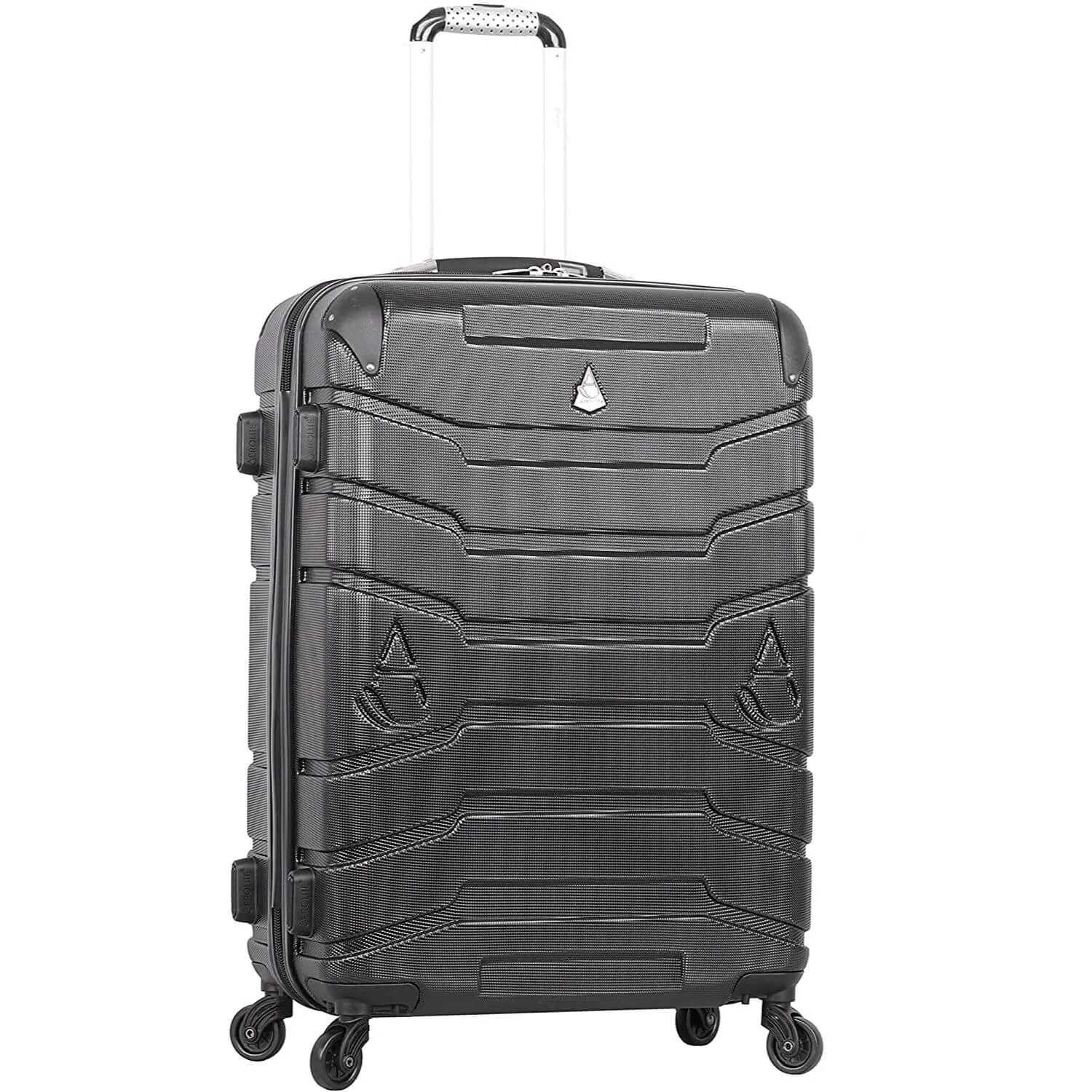 Aerolite Lightweight 4 Wheel ABS Hard Shell Spinner Luggage (21” Cabin , 25” Medium Hold, 29” Large Hold) With inbuilt USB Port (21"), Inbuilt Luggage Scale (25" & 29"), Charcoal