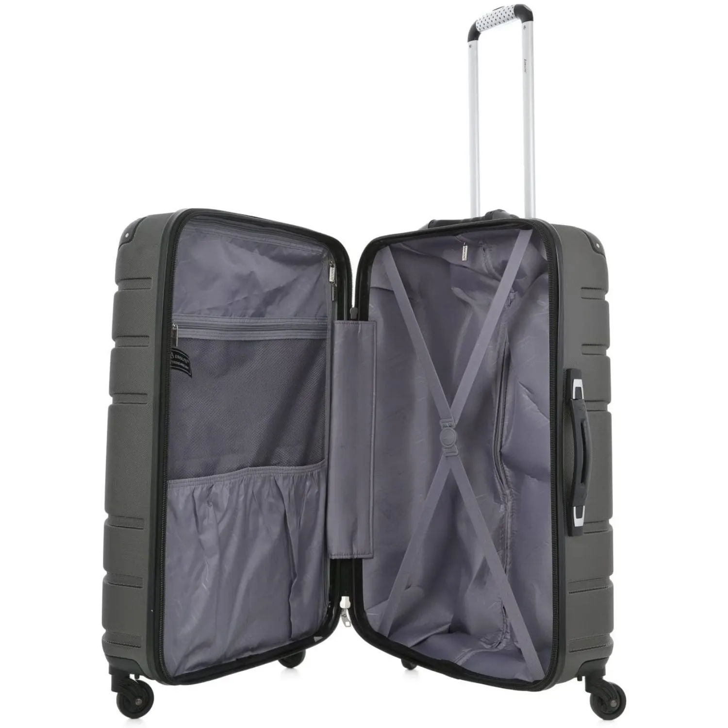 Aerolite Lightweight 4 Wheel ABS Hard Shell Spinner Luggage (21” Cabin , 25” Medium Hold, 29” Large Hold) With inbuilt USB Port (21"), Inbuilt Luggage Scale (25" & 29"), Charcoal