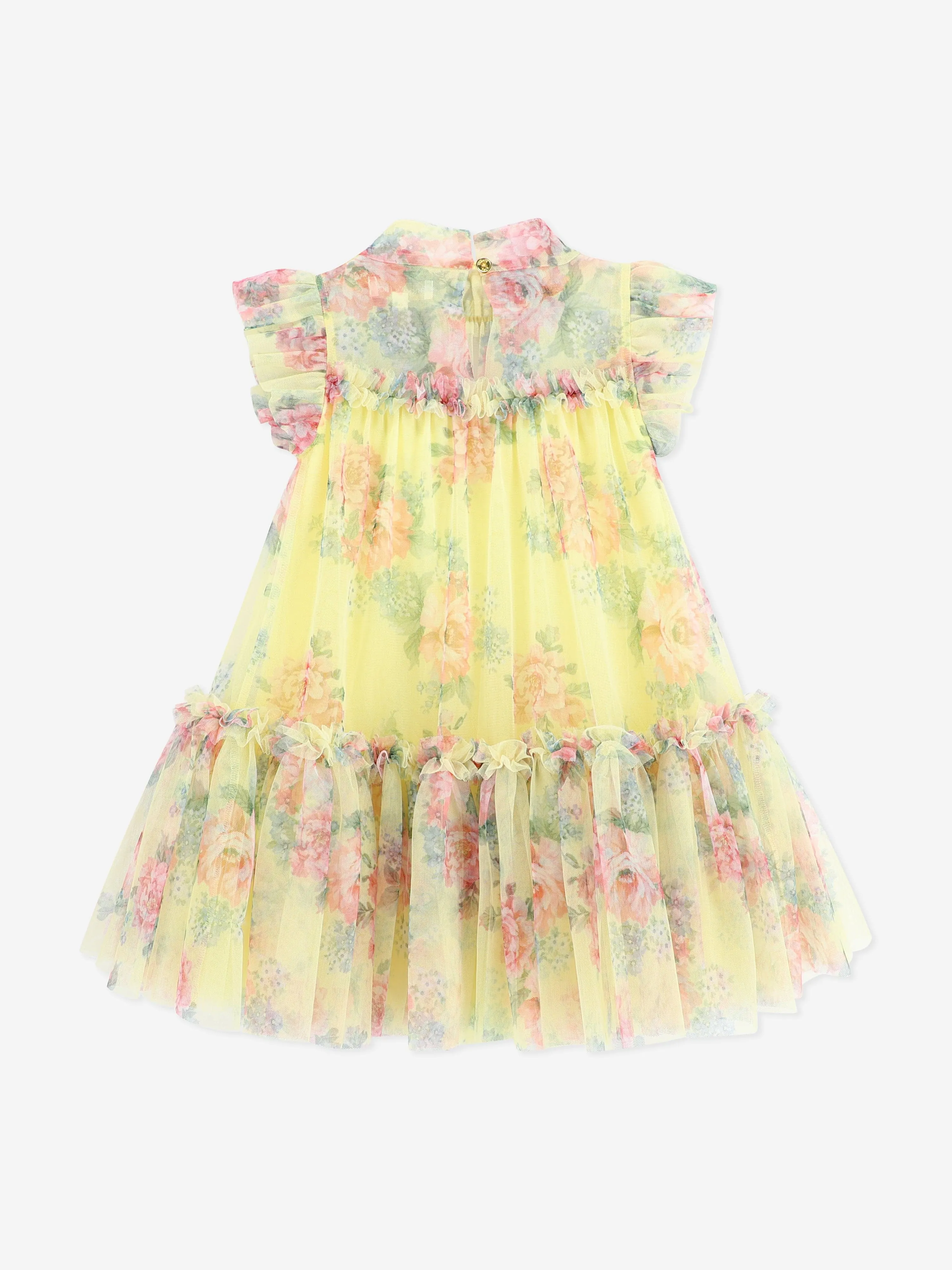 Angels Face Girls Marigold Flower Tulle Dress in Yellow