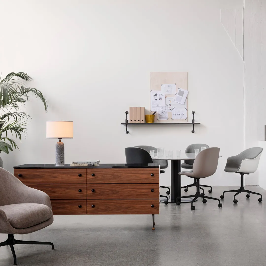 Beetle Meeting Chair - Black 4-Star Base w/ Castors - Front Upholstered