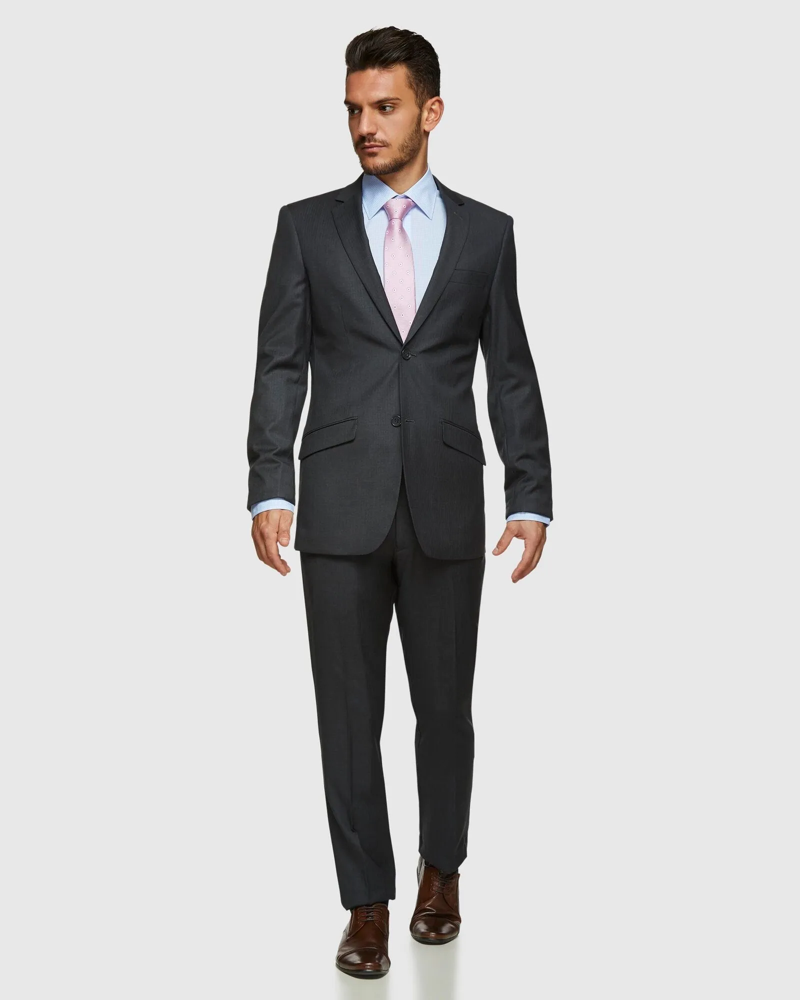 Big Mens PGH Pure Wool Charcoal Suit Set