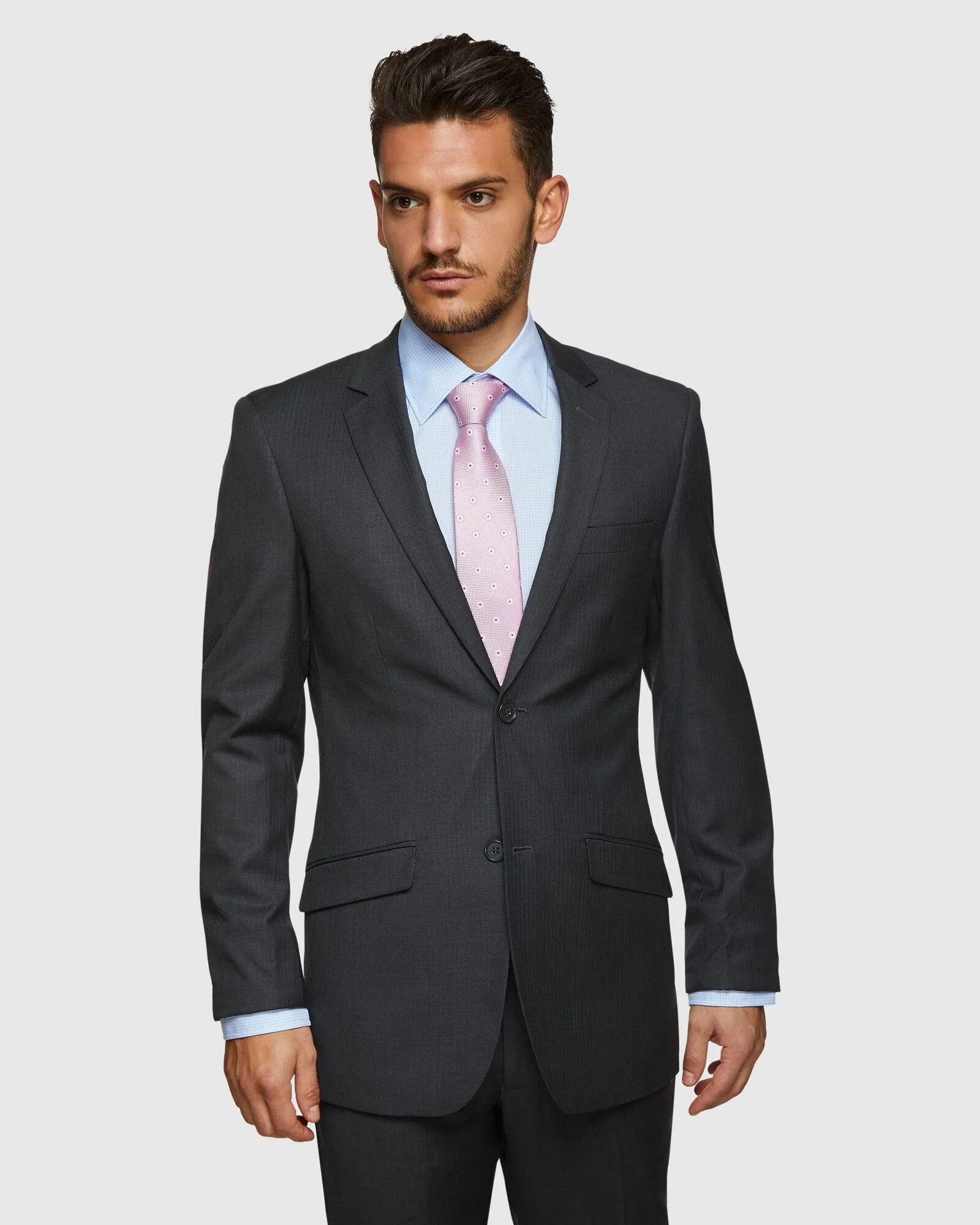 Big Mens PGH Pure Wool Charcoal Suit Set