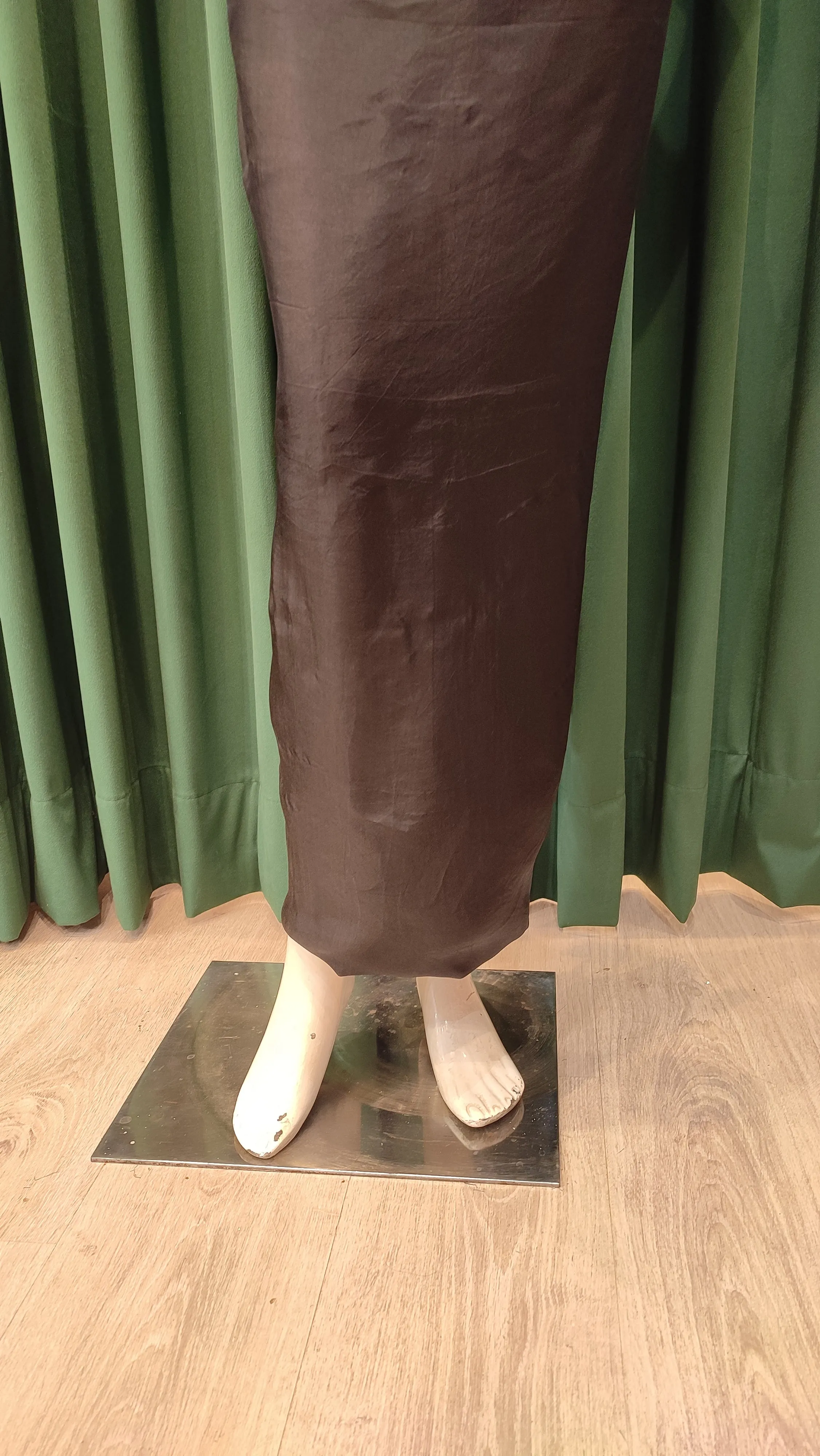 Black and white Crepe Unstitched Suit With Digital Print and Handwork