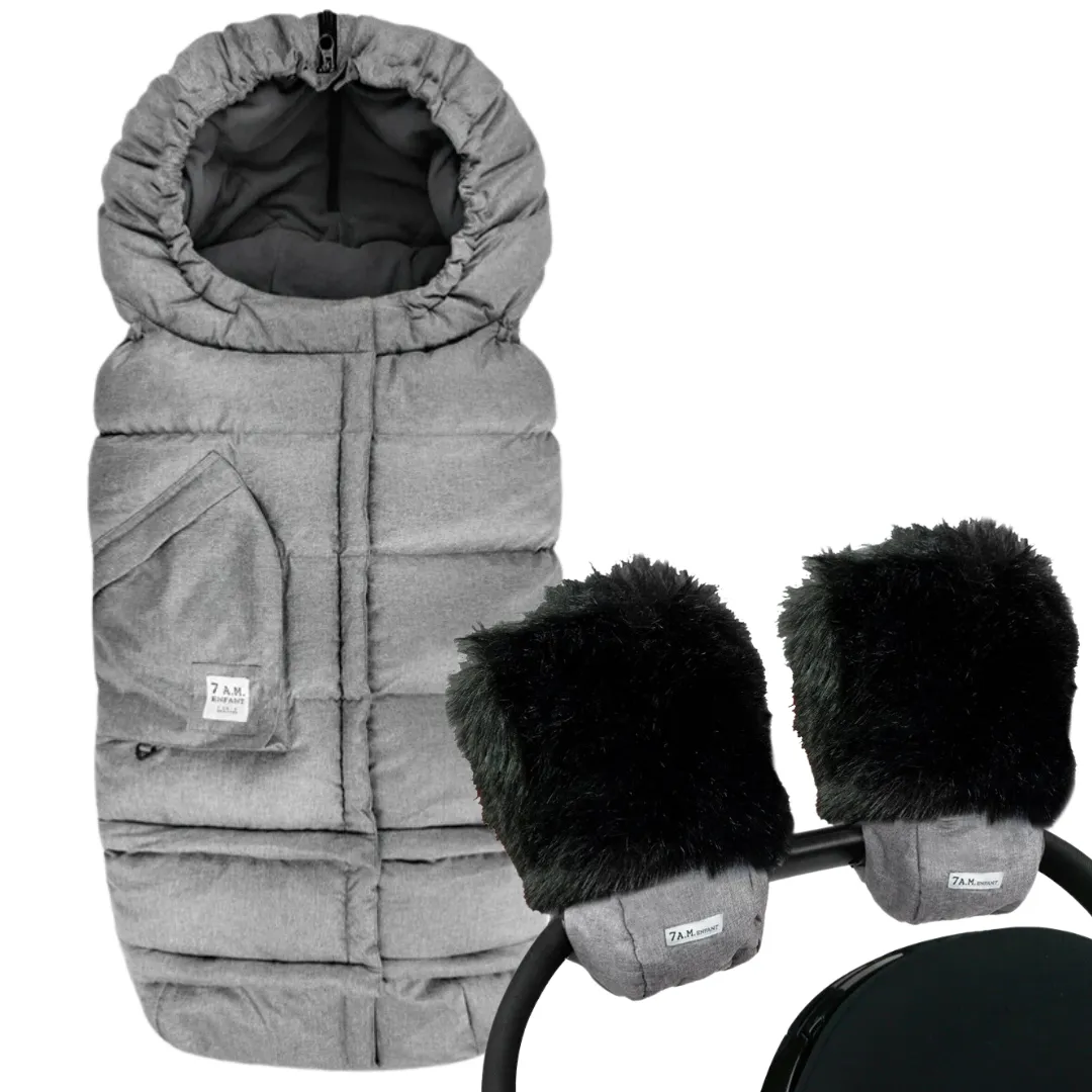 Blanket 212 Evolution Heather Grey & Warmmuffs Black Fur Heather Grey