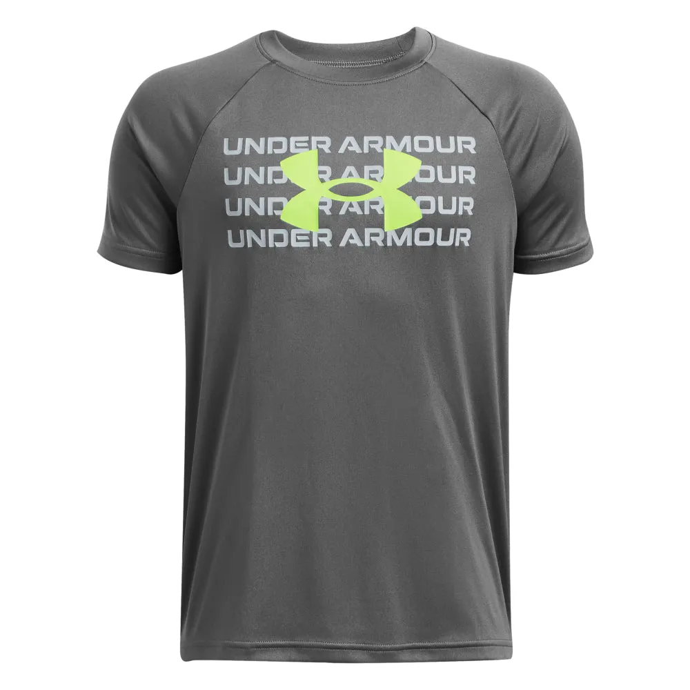 Boys' Under Armour Youth Tech Wordmark Logo T-Shirt