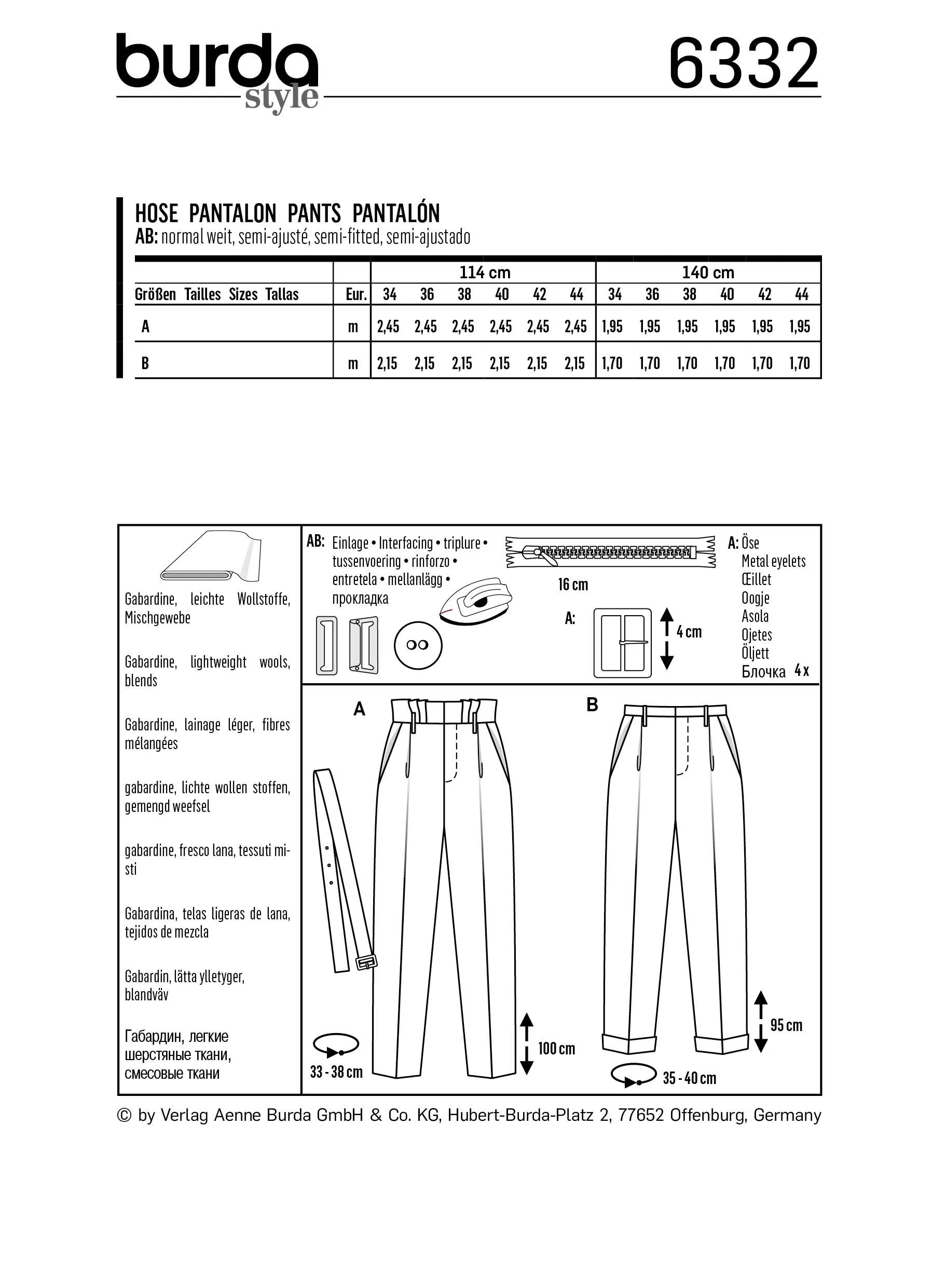 Burda Trousers 6332
