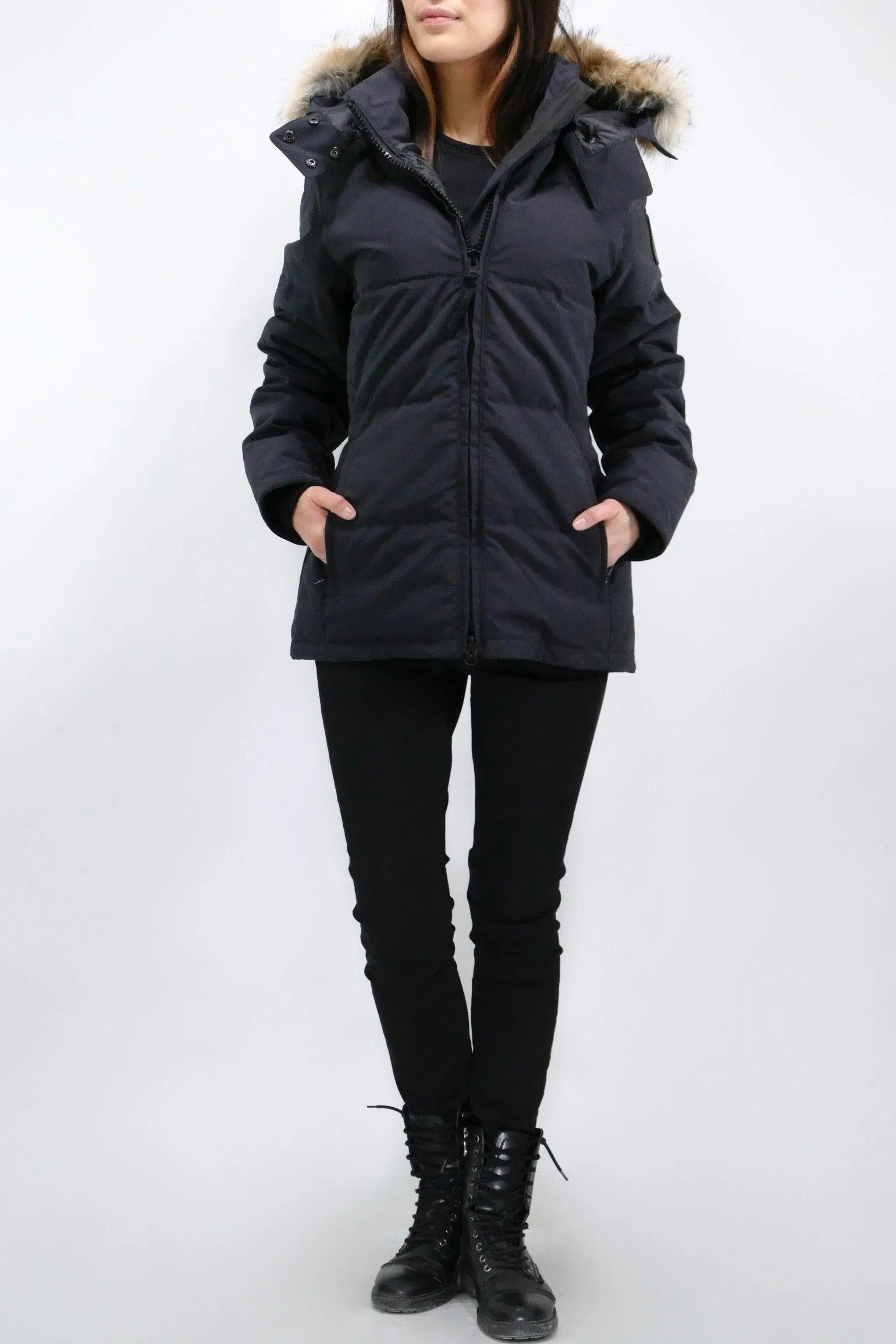 Canada Goose Womens Down *Parka Chelsea Black Label - Navy