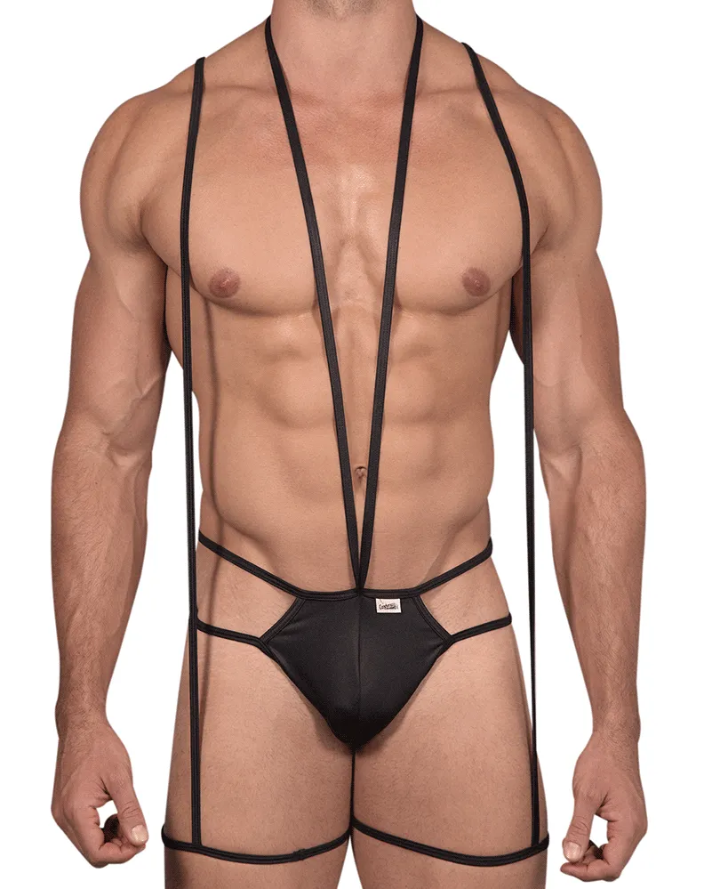 Candyman 99470 Bodysuit Thongs Black