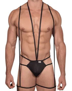 Candyman 99470 Bodysuit Thongs Black
