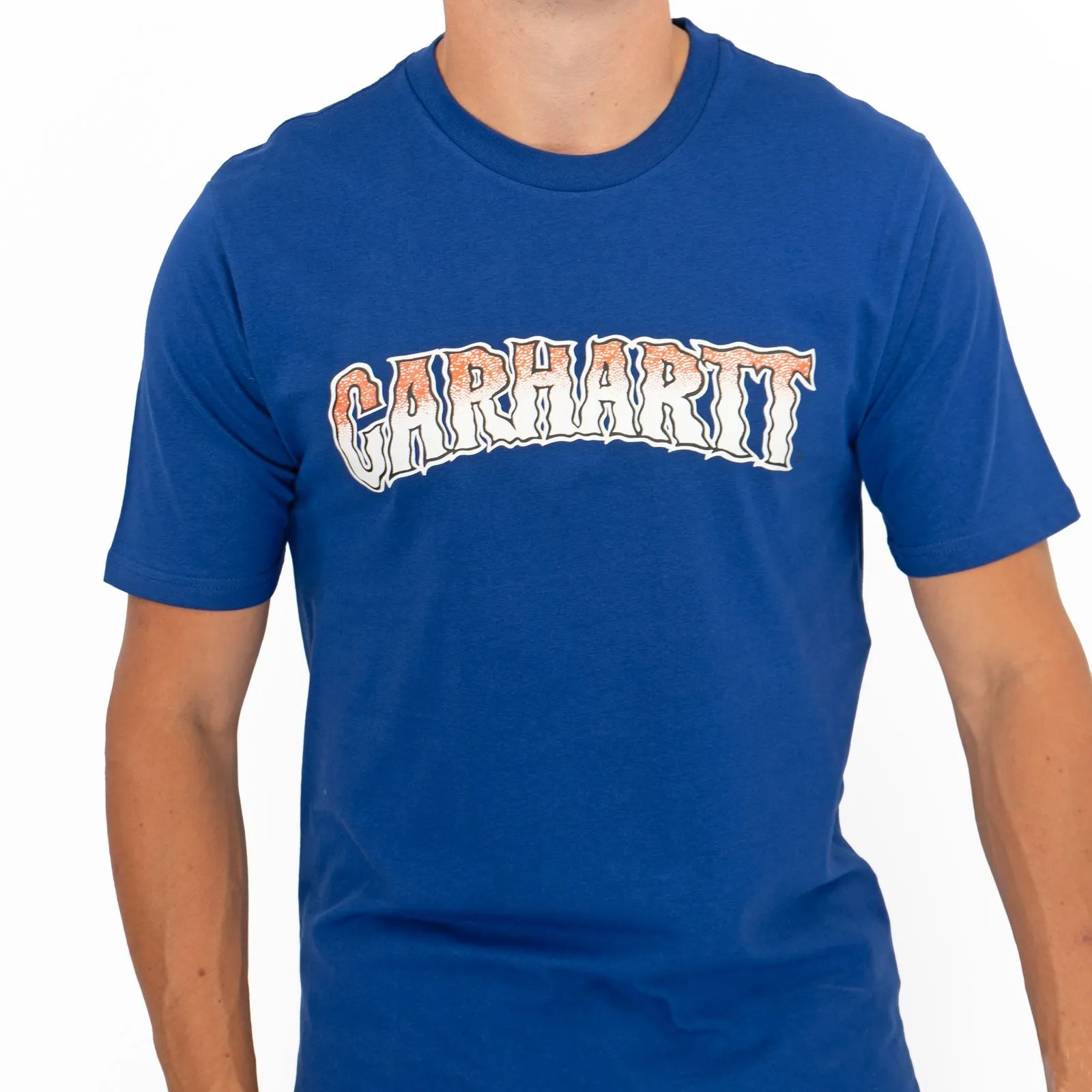 Carhartt WIP Mens Slow Script Blue Cotton T-shirt