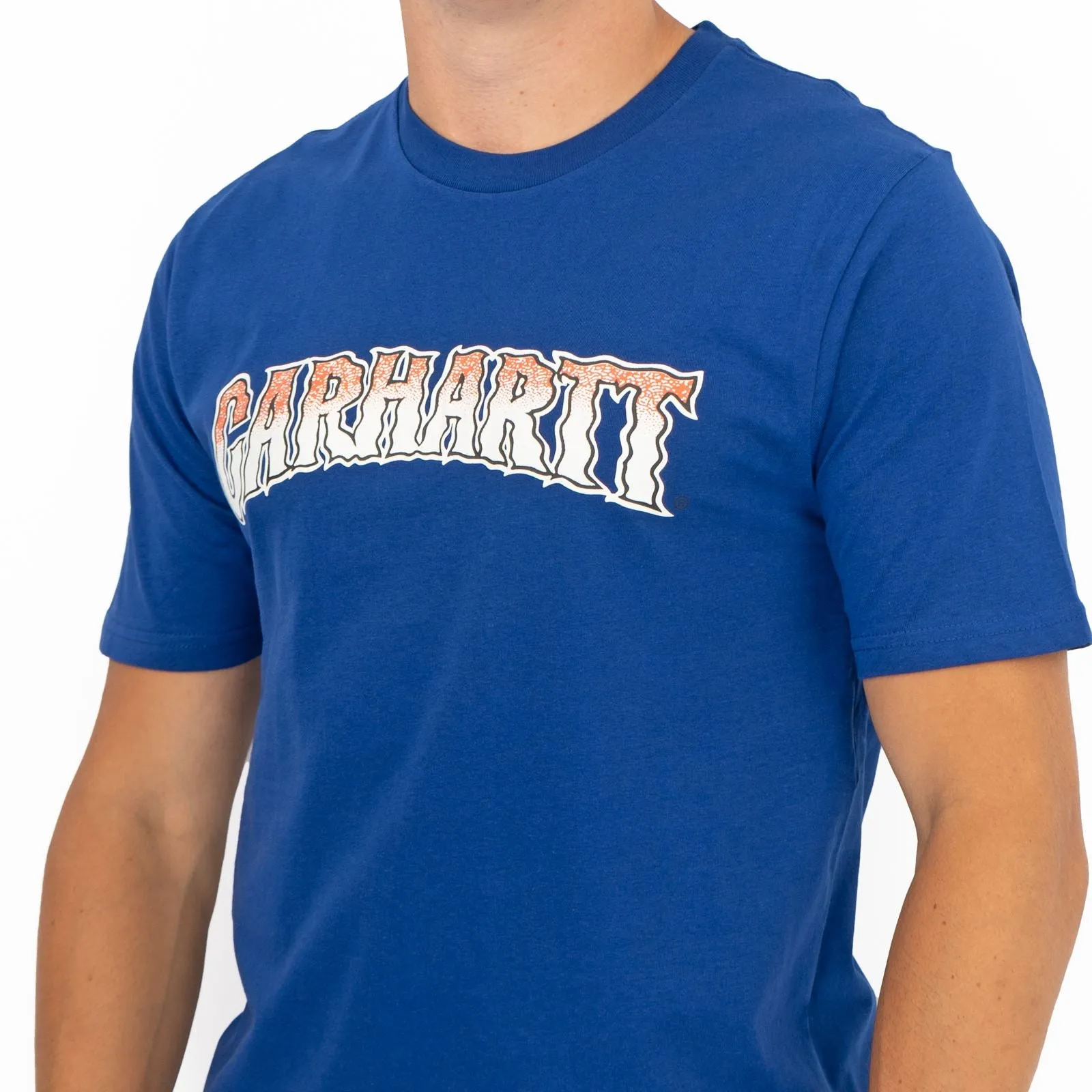 Carhartt WIP Mens Slow Script Blue Cotton T-shirt