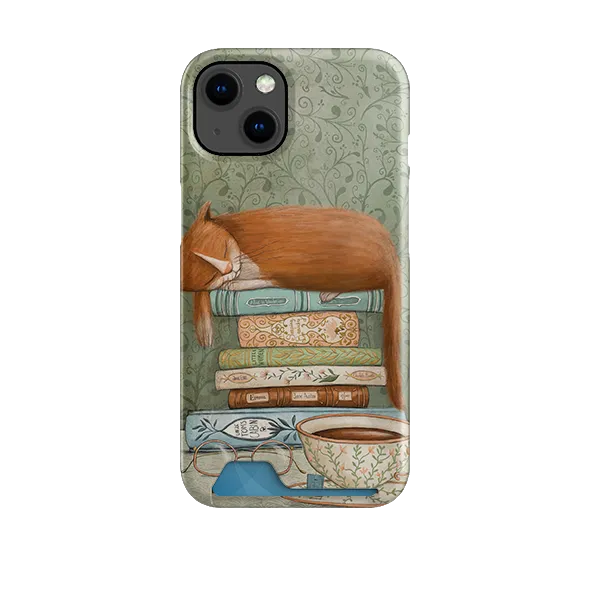 Cat and Books By Maja Lindberg Case and Card Case