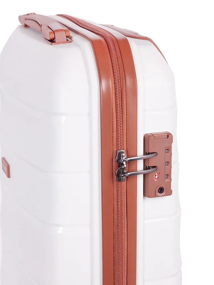 Cellini Spinn 53cm Carry On Spinner | White/Tan