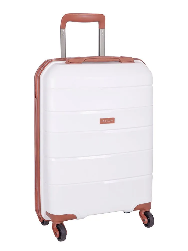 Cellini Spinn 53cm Carry On Spinner | White/Tan