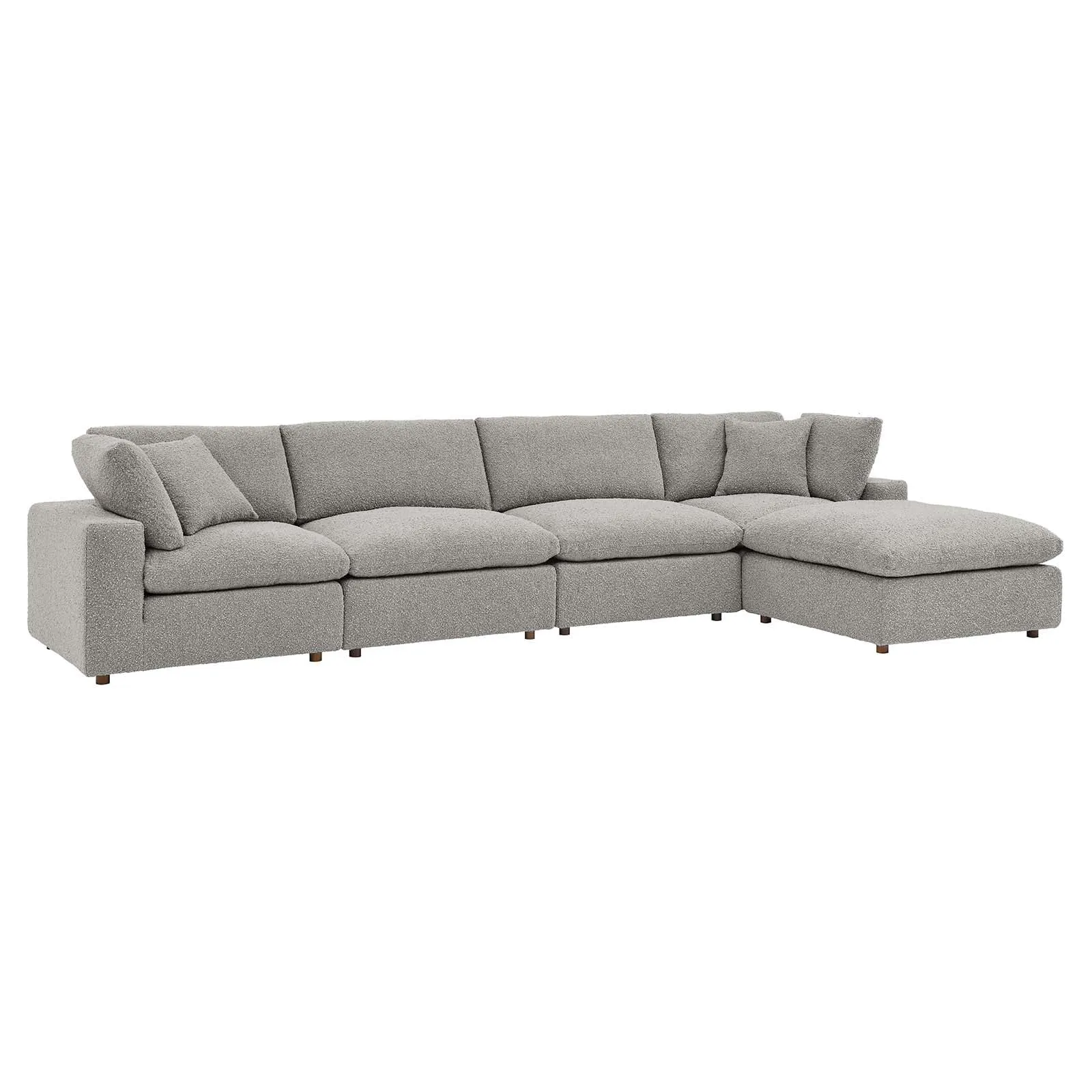 Commix Down Filled Overstuffed Boucle Fabric 5-Piece Sectional Sofa by Modway