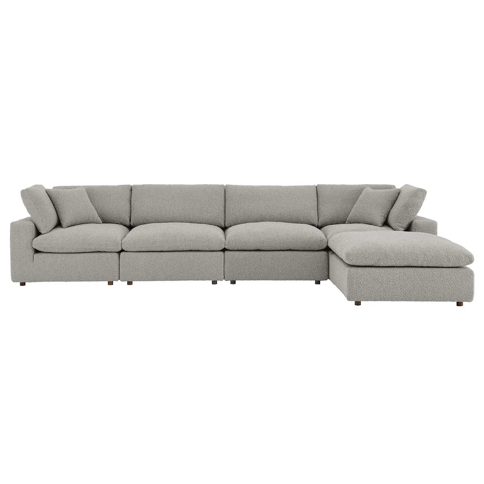 Commix Down Filled Overstuffed Boucle Fabric 5-Piece Sectional Sofa by Modway