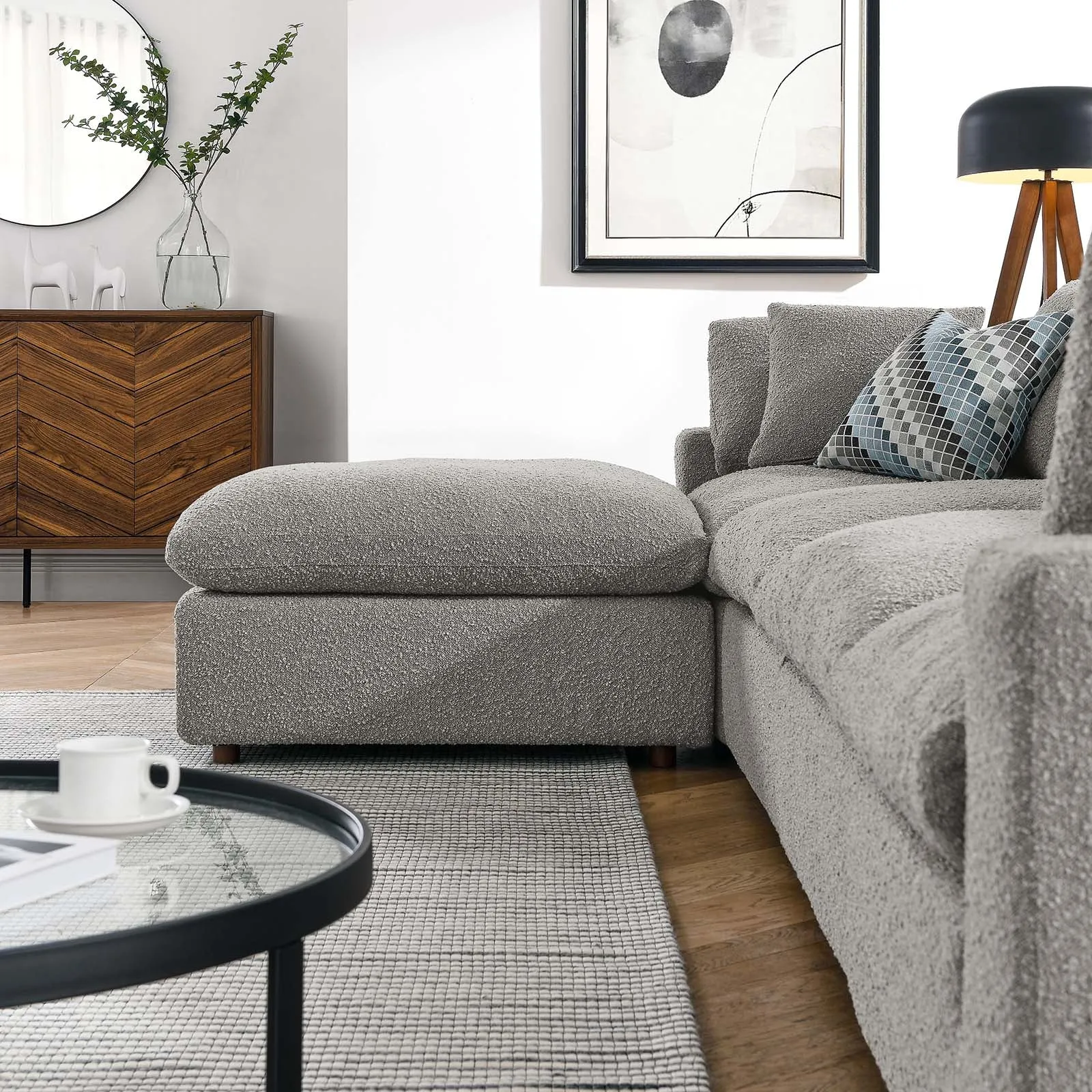 Commix Down Filled Overstuffed Boucle Fabric 5-Piece Sectional Sofa by Modway