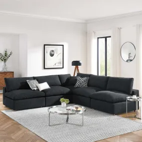 Commix Down Filled Overstuffed Boucle Fabric 5-Piece Sectional Sofa by Modway