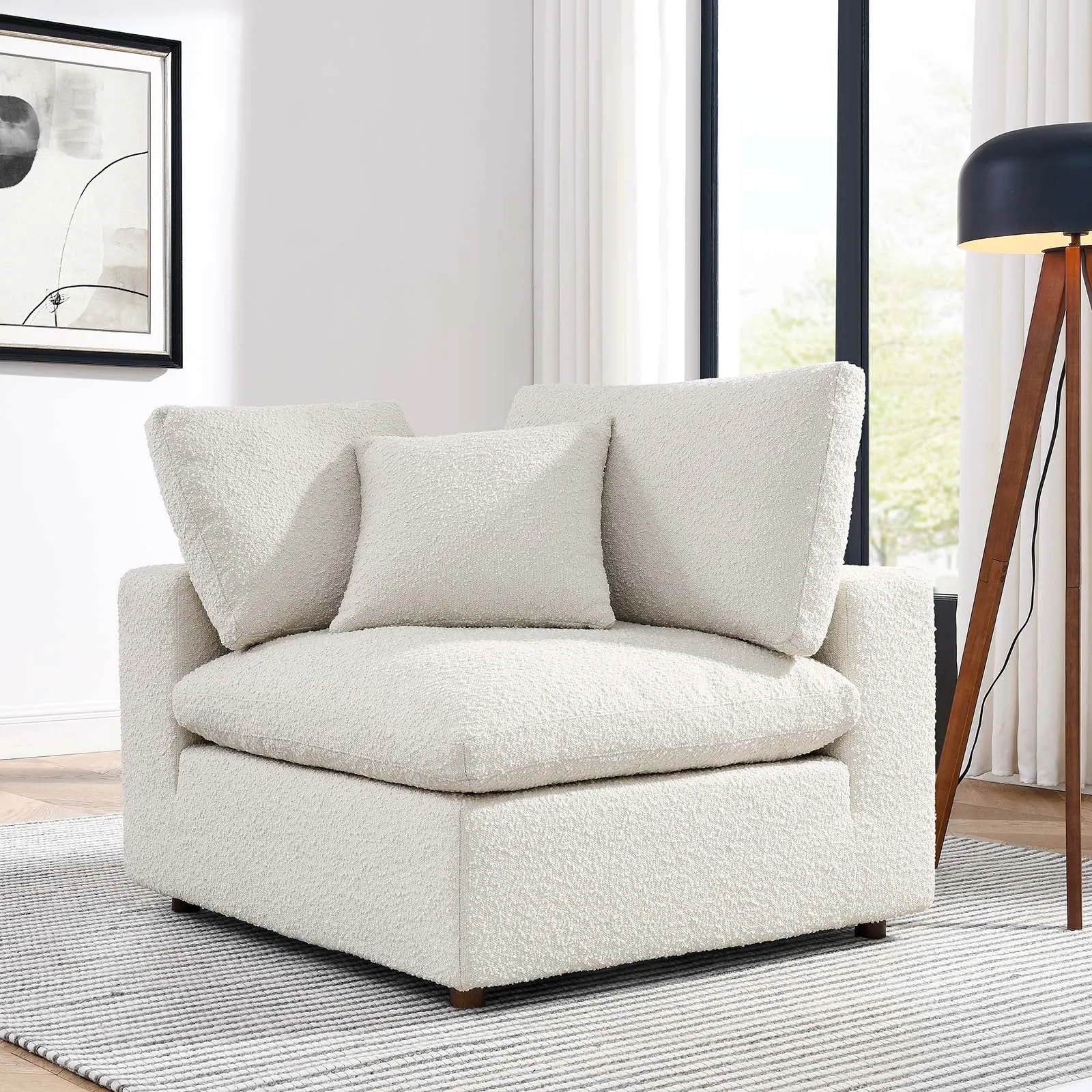 Commix Down Filled Overstuffed Boucle Fabric Corner Chair by Modway