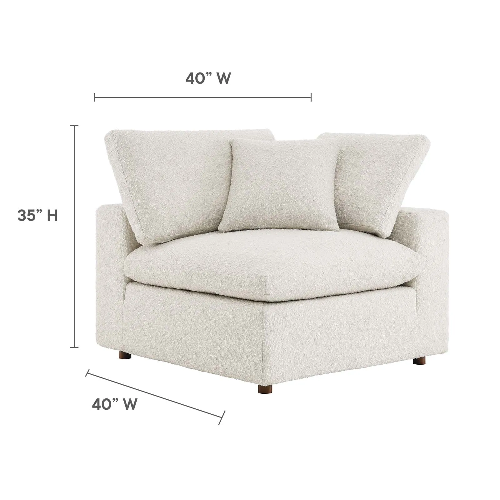 Commix Down Filled Overstuffed Boucle Fabric Corner Chair by Modway