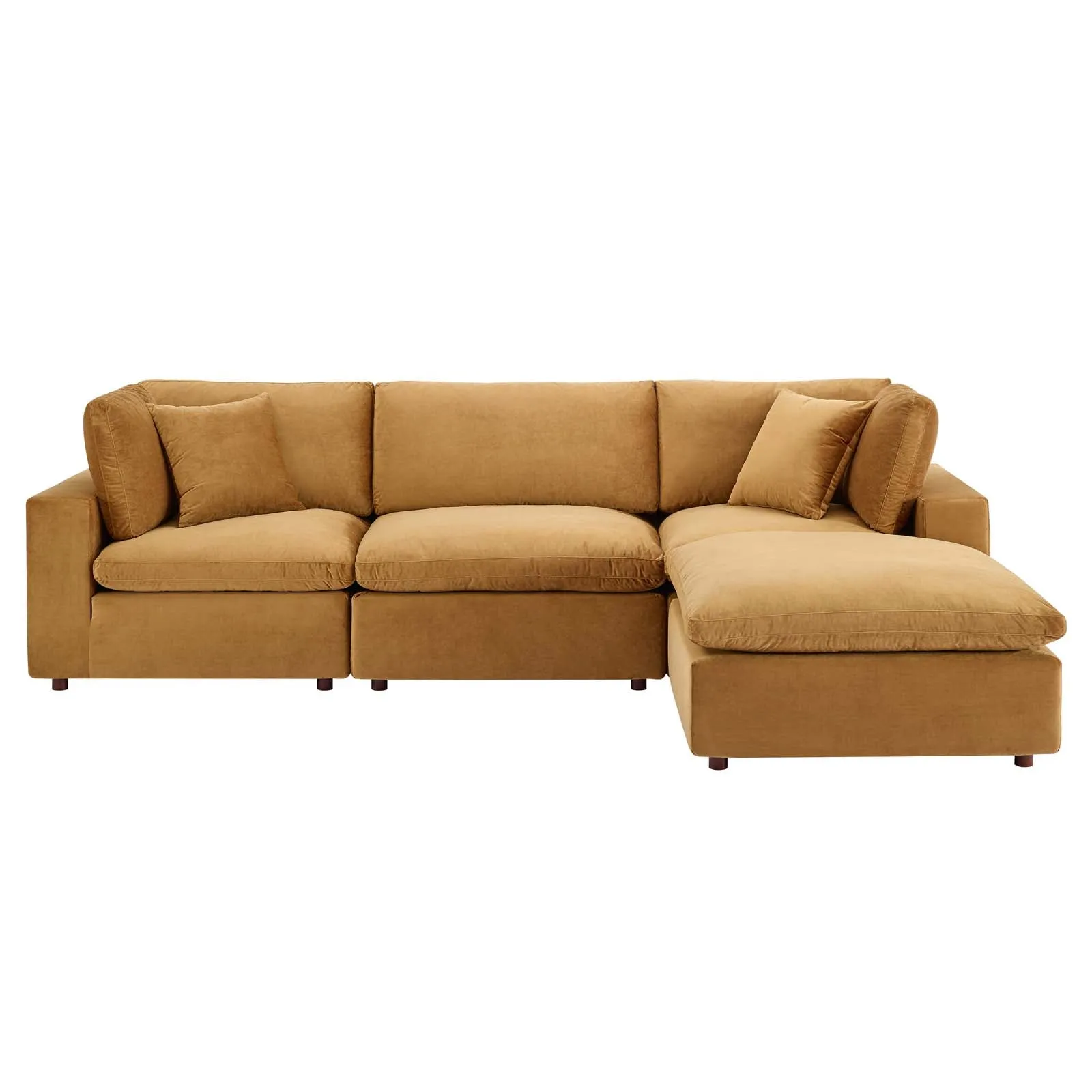 Commix Down Filled Overstuffed Performance Velvet 4-Piece Sectional Sofa by Modway