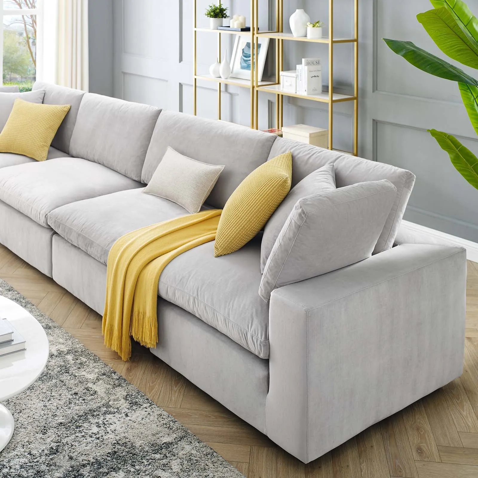 Commix Down Filled Overstuffed Performance Velvet 4-Seater Sofa by Modway