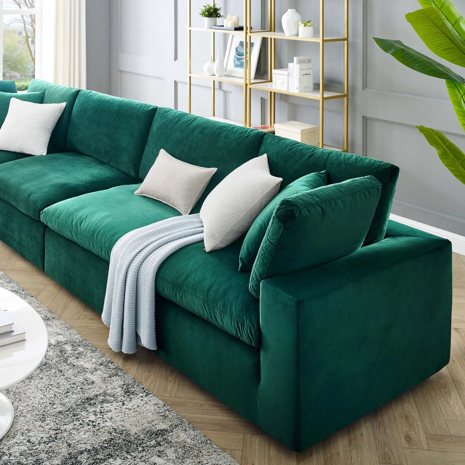 Commix Down Filled Overstuffed Performance Velvet 4-Seater Sofa by Modway