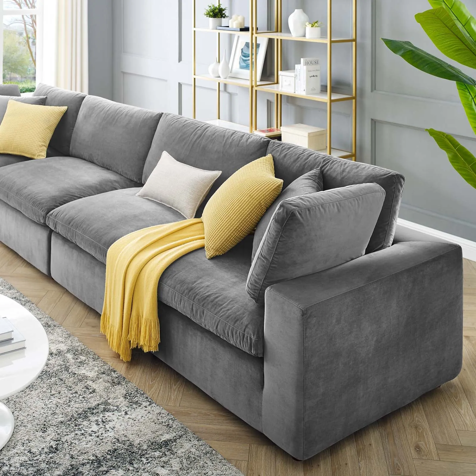 Commix Down Filled Overstuffed Performance Velvet 4-Seater Sofa by Modway