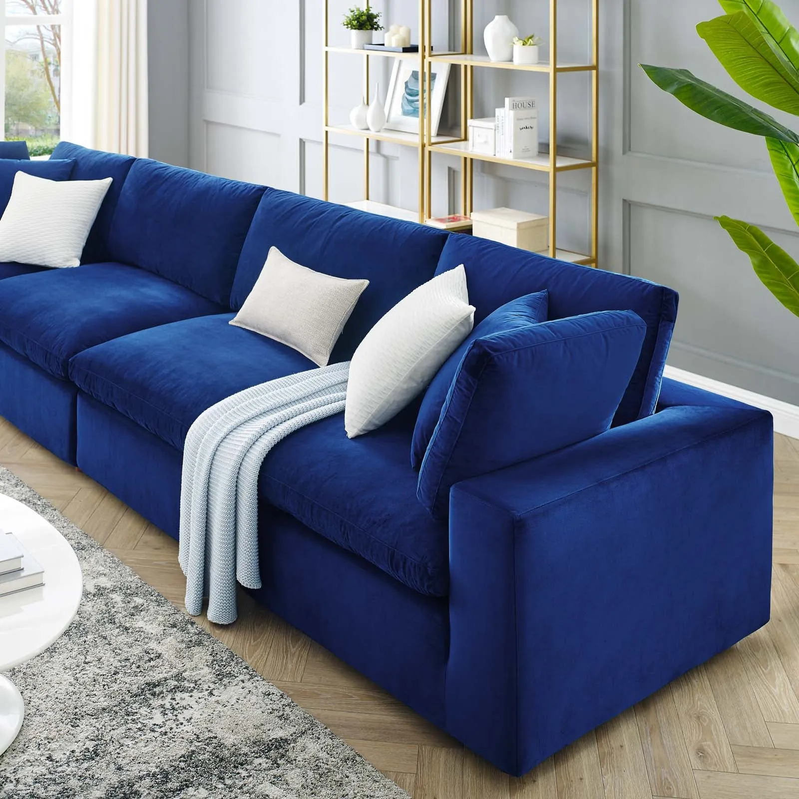 Commix Down Filled Overstuffed Performance Velvet 4-Seater Sofa by Modway