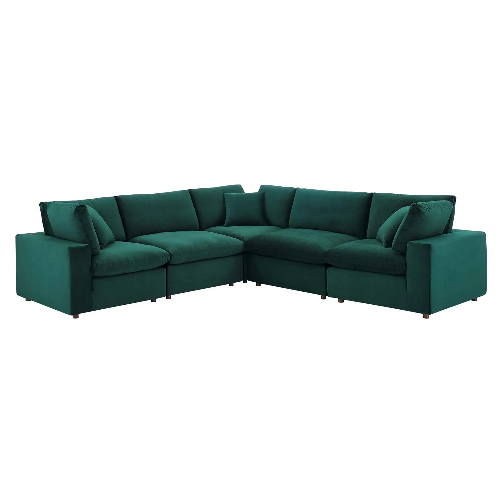 Commix Down Filled Overstuffed Performance Velvet 5-Piece Sectional Sofa by Modway