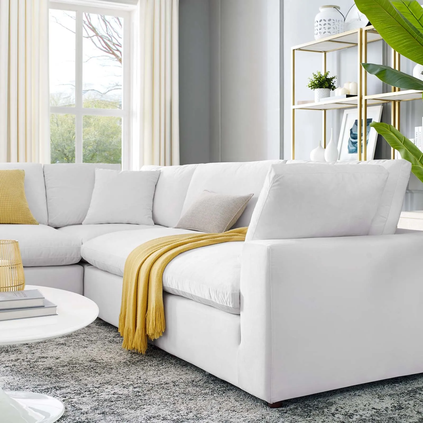Commix Down Filled Overstuffed Performance Velvet 5-Piece Sectional Sofa by Modway