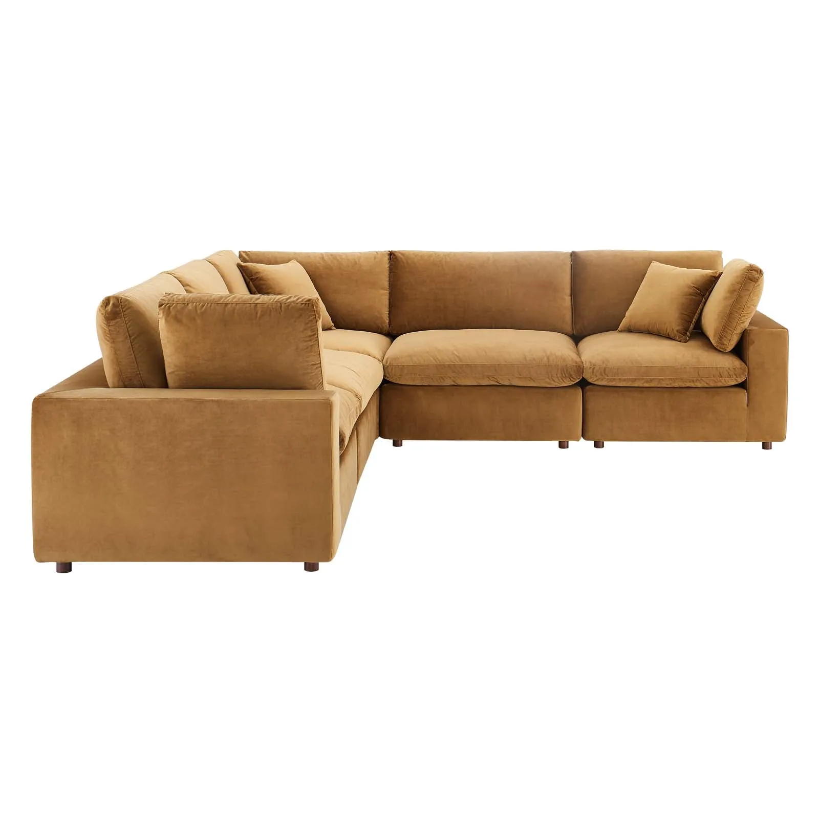 Commix Down Filled Overstuffed Performance Velvet 5-Piece Sectional Sofa by Modway