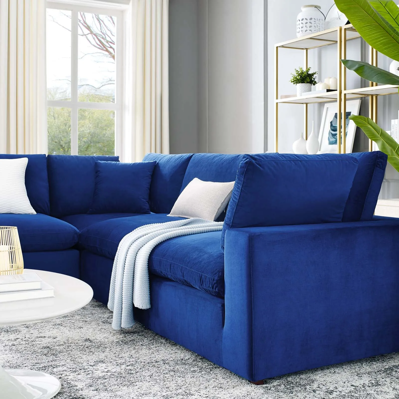 Commix Down Filled Overstuffed Performance Velvet 5-Piece Sectional Sofa by Modway