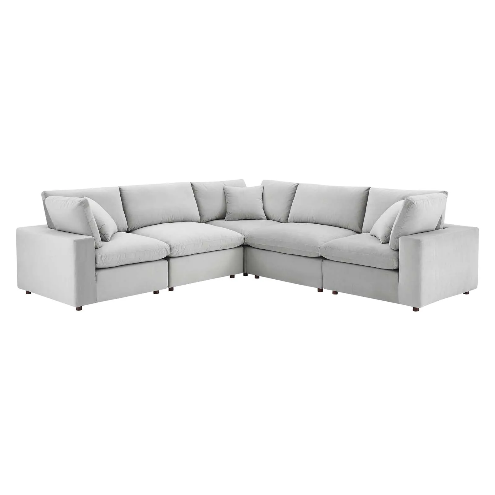 Commix Down Filled Overstuffed Performance Velvet 5-Piece Sectional Sofa by Modway