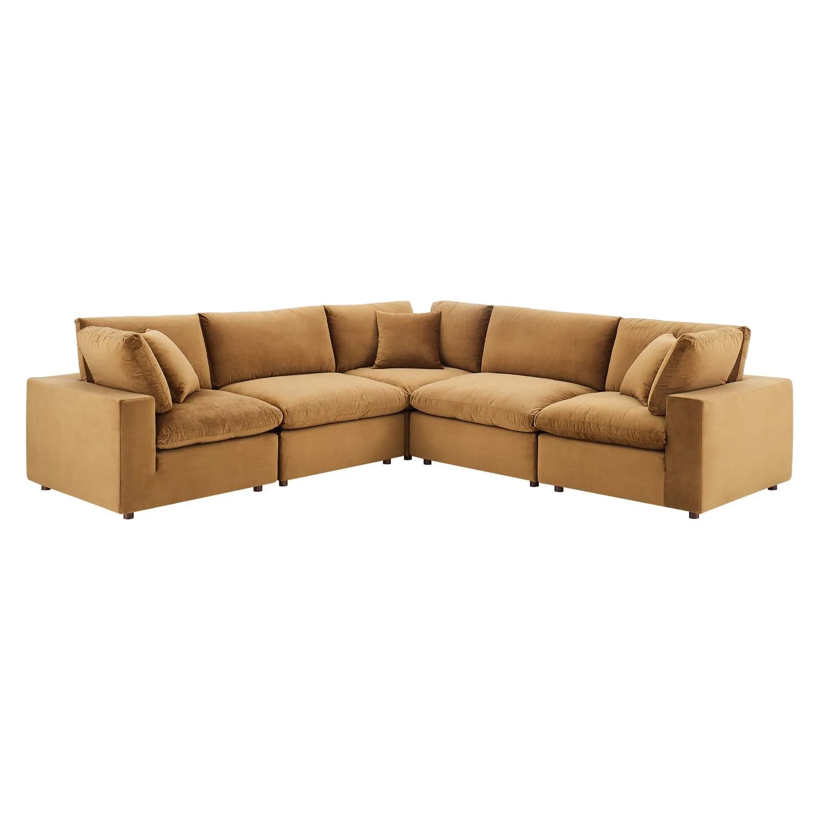 Commix Down Filled Overstuffed Performance Velvet 5-Piece Sectional Sofa by Modway