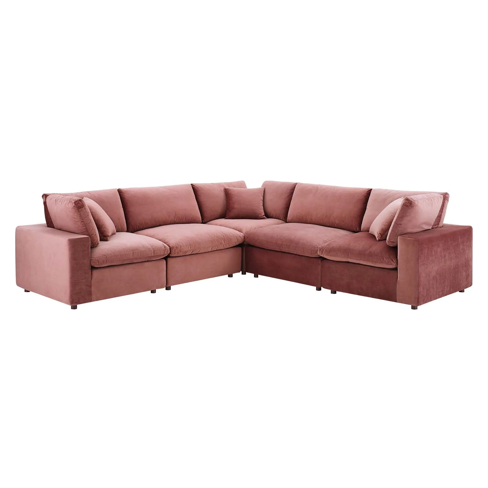 Commix Down Filled Overstuffed Performance Velvet 5-Piece Sectional Sofa by Modway