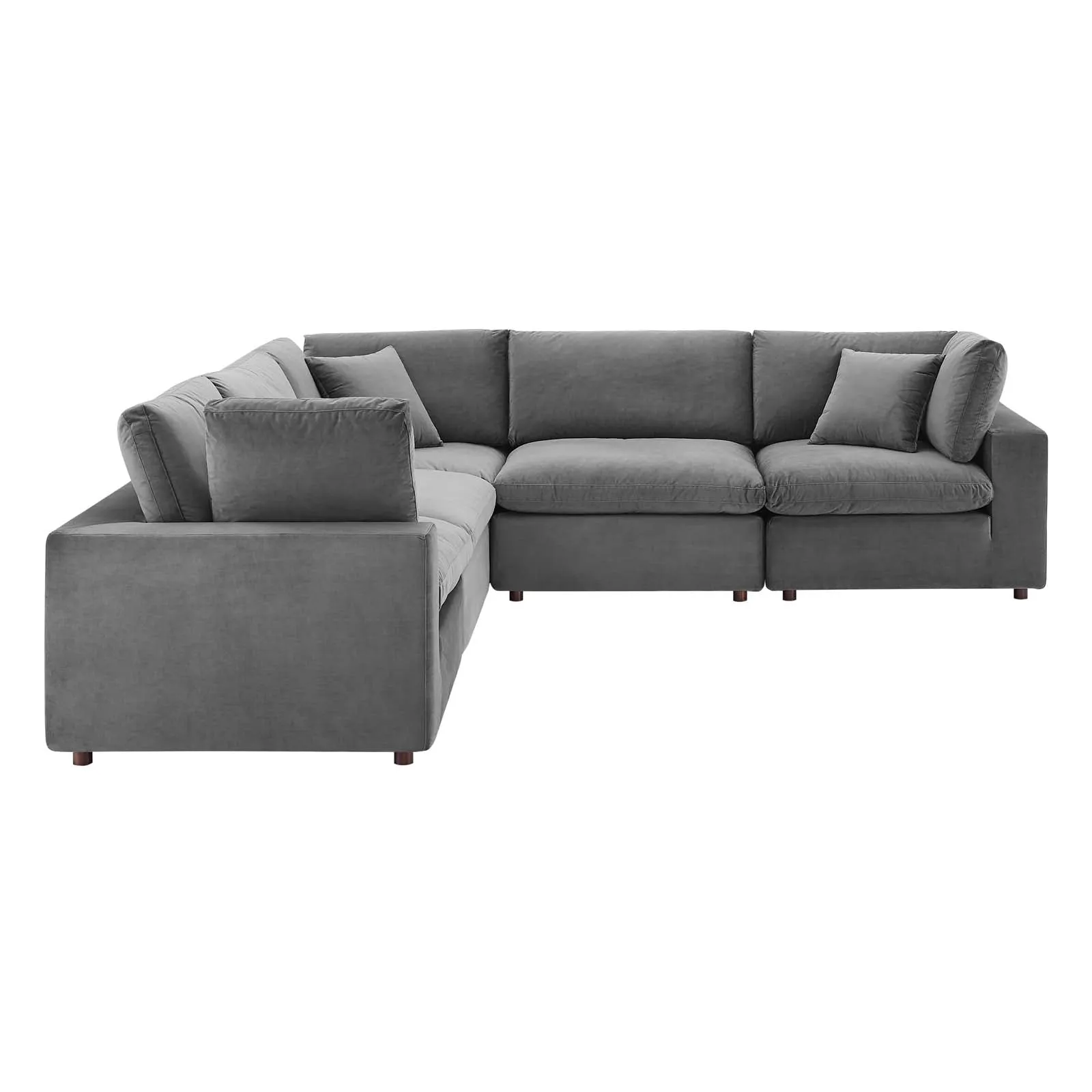 Commix Down Filled Overstuffed Performance Velvet 5-Piece Sectional Sofa by Modway