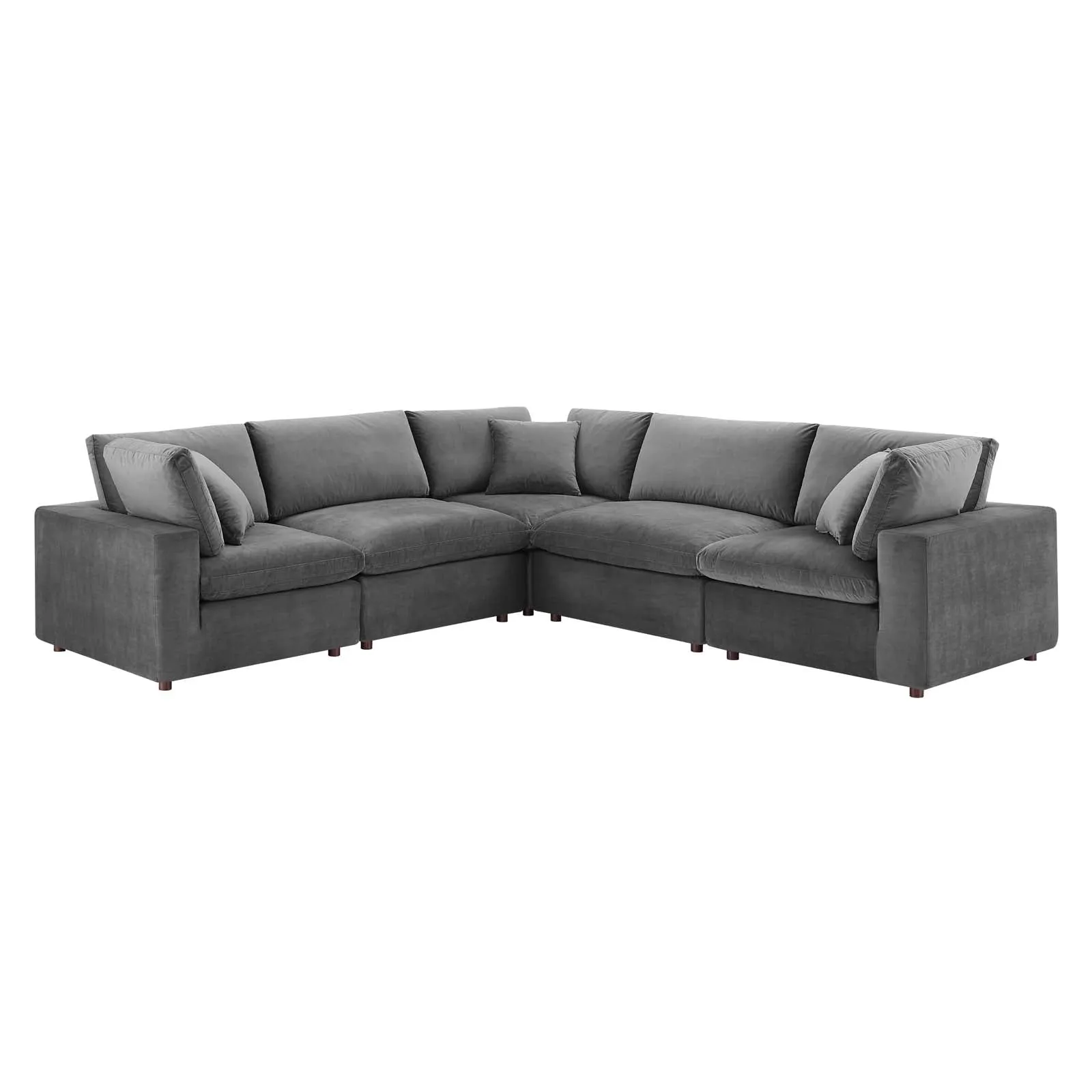 Commix Down Filled Overstuffed Performance Velvet 5-Piece Sectional Sofa by Modway