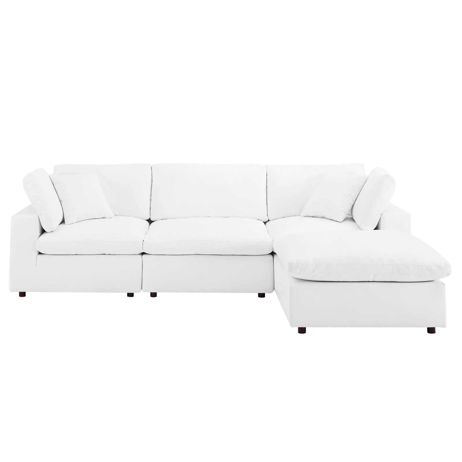 Commix Down Filled Overstuffed Vegan Leather 4-Piece Sectional Sofa by Modway