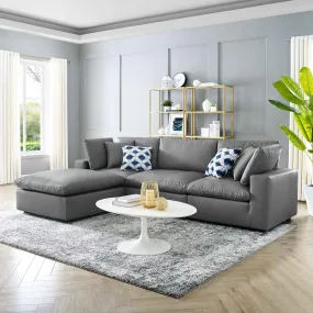 Commix Down Filled Overstuffed Vegan Leather 4-Piece Sectional Sofa by Modway