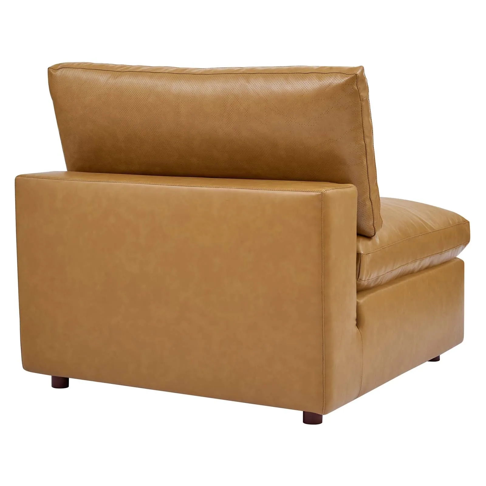 Commix Down Filled Overstuffed Vegan Leather Armless Chair by Modway