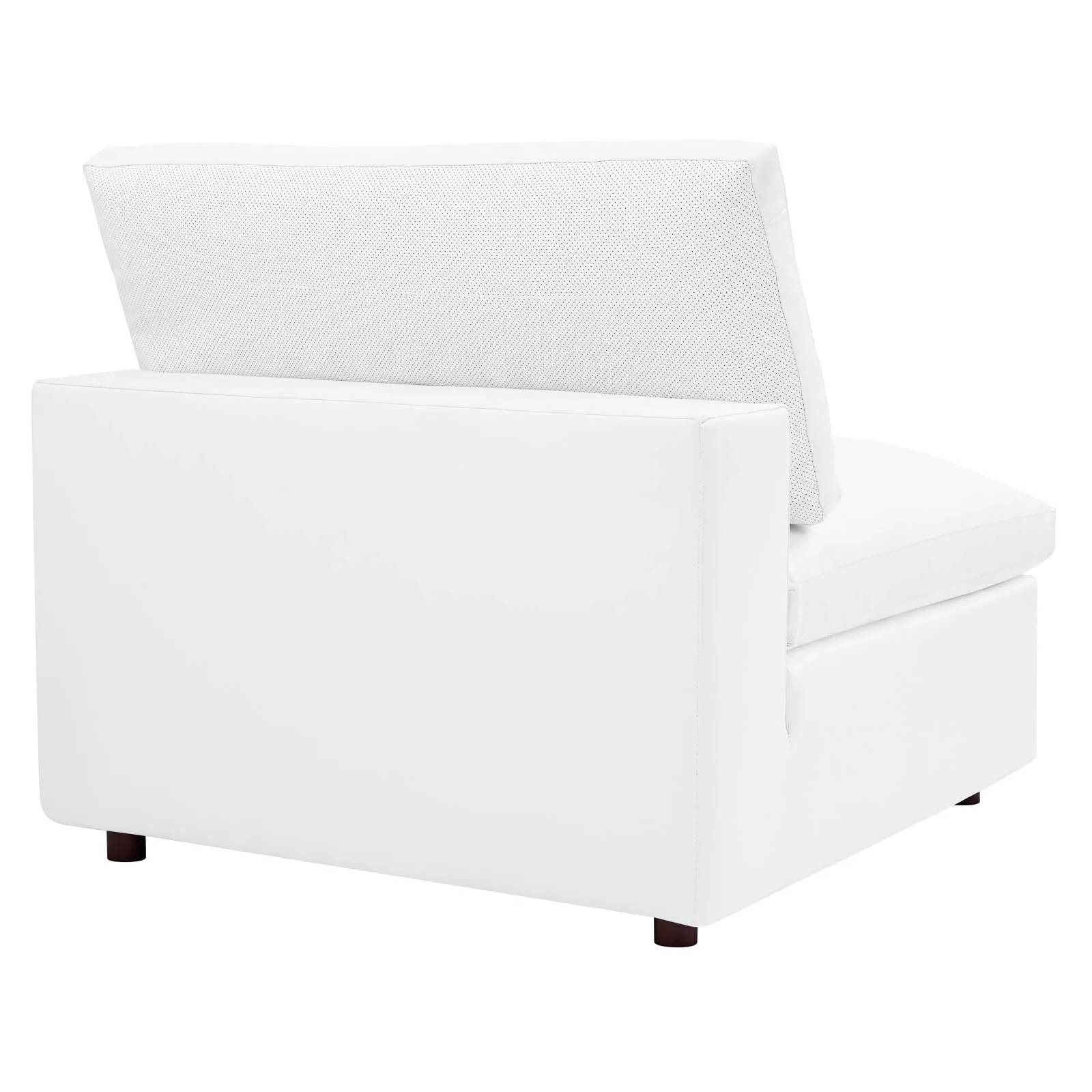 Commix Down Filled Overstuffed Vegan Leather Armless Chair by Modway