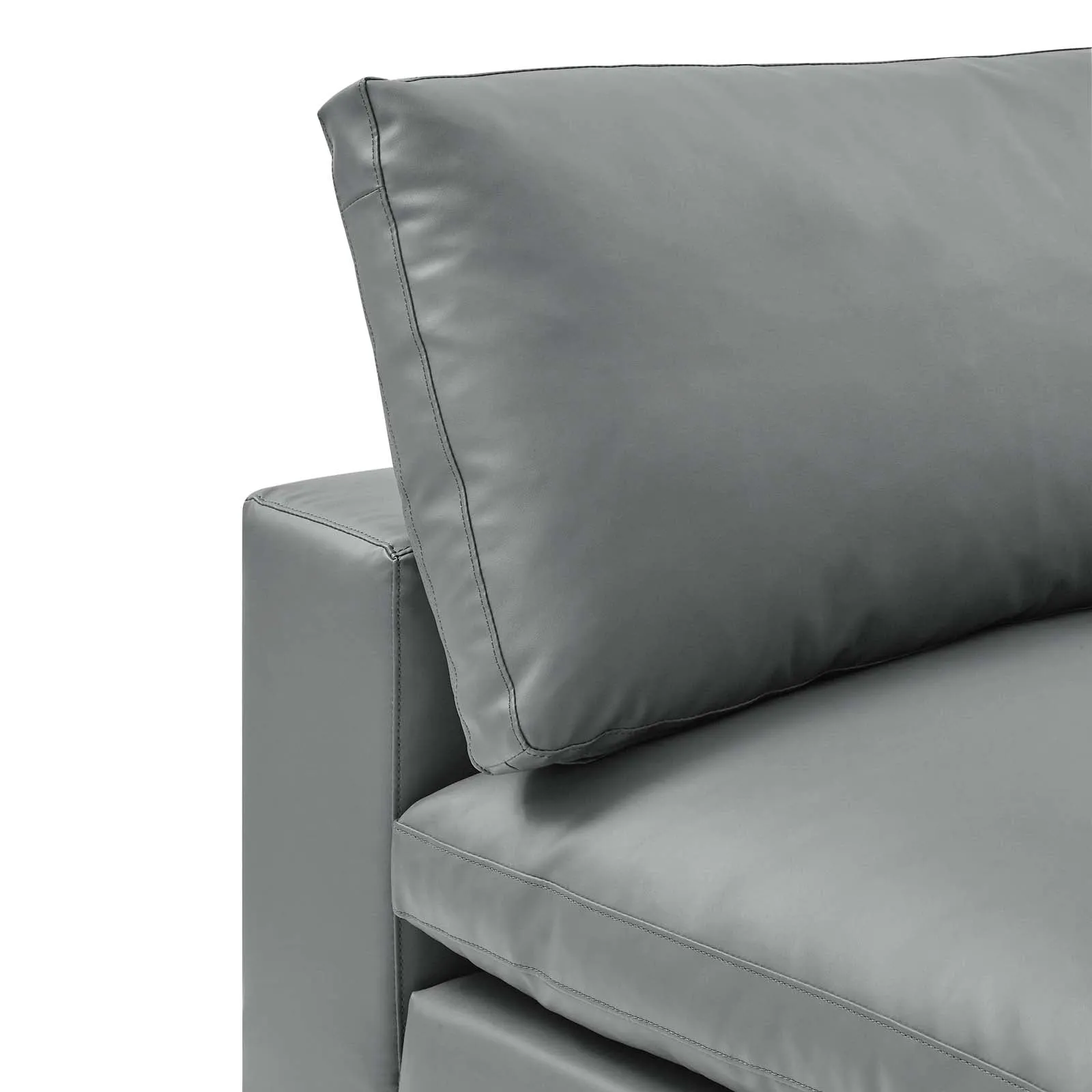 Commix Down Filled Overstuffed Vegan Leather Armless Chair by Modway