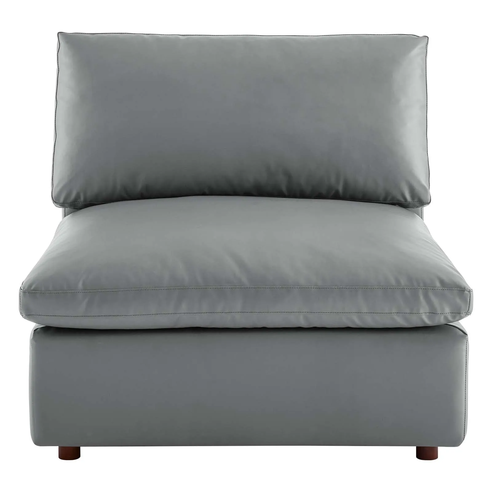 Commix Down Filled Overstuffed Vegan Leather Armless Chair by Modway