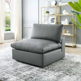 Commix Down Filled Overstuffed Vegan Leather Armless Chair by Modway
