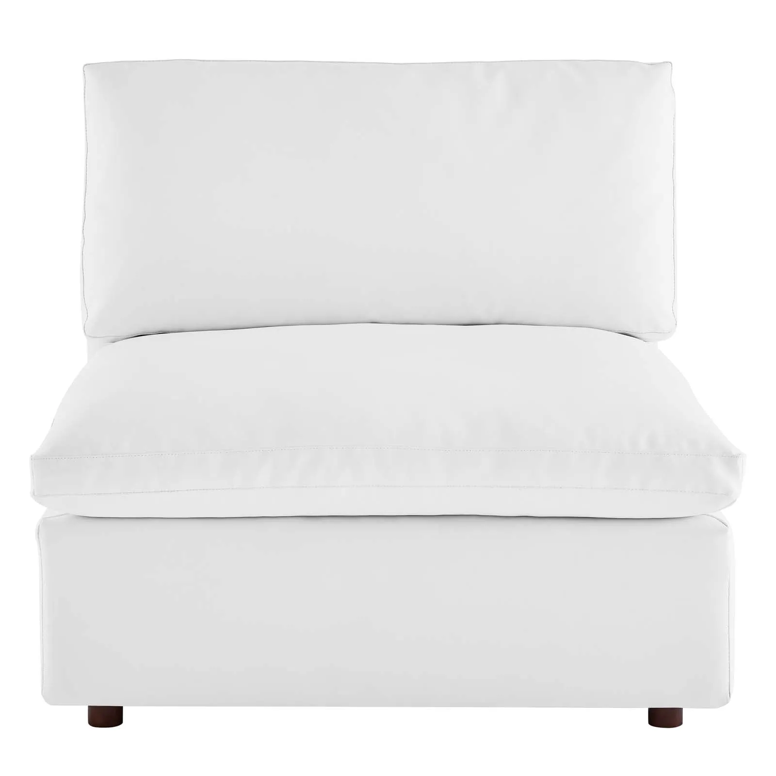Commix Down Filled Overstuffed Vegan Leather Armless Chair by Modway